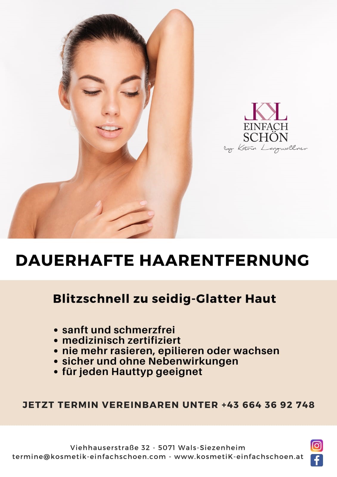 Dauerhafte Haarentfernung bei einfach schön by Katrin Langwallner, ONLINESHOP & KOSMETIKSTUDIO